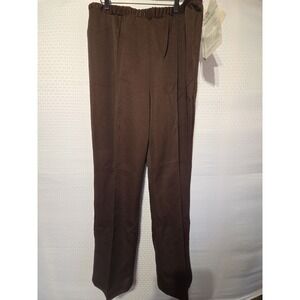 Vintage‎ Fashion Crossroads Brown Pleated Pants Sz 32 Elastic Waist NWT USA